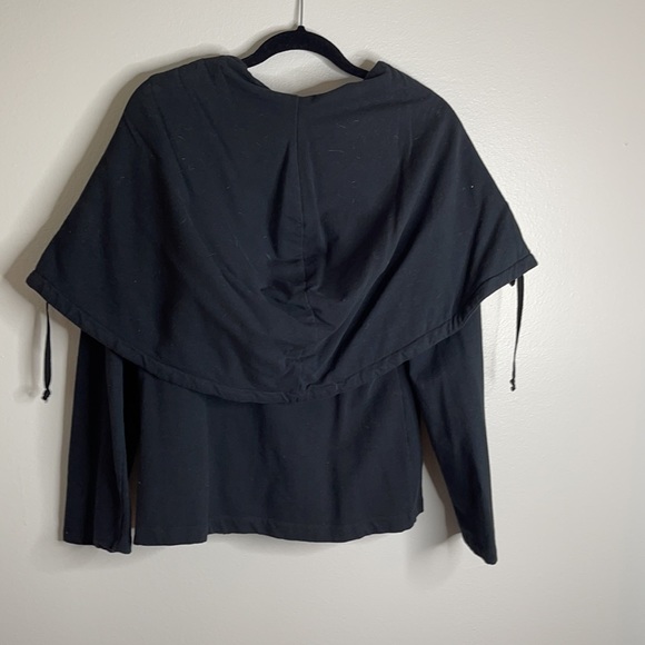 For Love & Liberty for Johnny Was Black Eyelet Zip Up Cape Style Hoodie - Picture 5 of 5